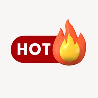 Hot flame 3D icon