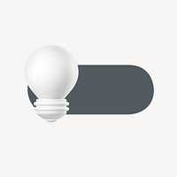 3D light bulb slide icon