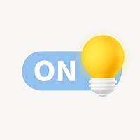 On light bulb 3D icon