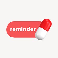 Reminder capsule medicine 3D icon