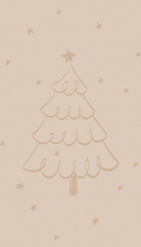 Christmas tree doodle iPhone wallpaper background