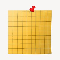 Pinned yellow note paper