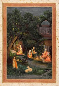 A Princess Visiting a Forest Shrine at Night by Mir Kalan Khan