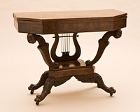 Lyre-Based Card Table with Lion Supports