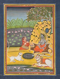 Parvati Worshipping Shiva