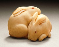 Rabbit Pair by Kaigyokusai Masatsugu