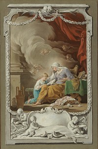 St. Anne Revealing to the Virgin the Prophecy of Isaiah by Noel Halle