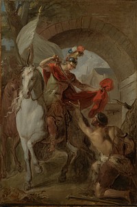 Saint Martin Sharing his Coat with a Beggar by Louis Galloche