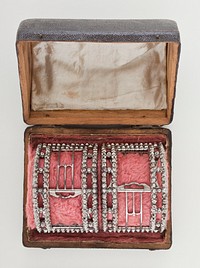 Pair of Man's Shoe Buckles with Case