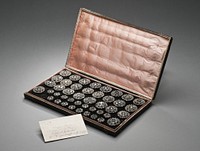 Set of Man's Coat and Waistcoat Buttons with Case