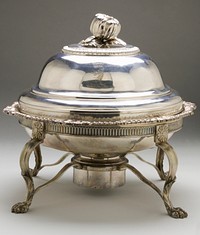 Entree Dish with Cover and Warming Stand with Burner by Paul Storr and William Bateman II