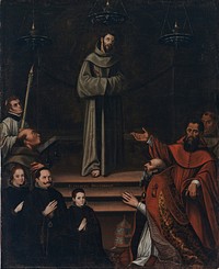 Saint Francis Appearing before Pope Nicholas V, with Donors (La aparicion de san Francisco al Papa Nicolas V, con donantes) by Antonio Montufar