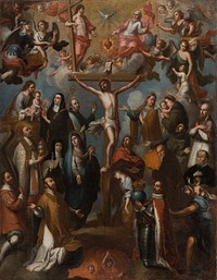 Allegory of the Crucifixion with Jesuit Saints (Alegoria de la Crucifixion con santos jesuitas) by Francisco Antonio Vallejo