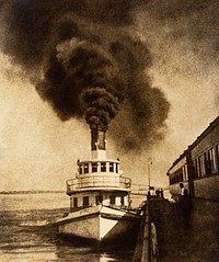 Ferrying Train Across Mississippi by Louis Fleckenstein