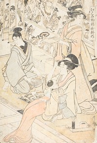 Woodblock Printer, Distributing New Prints by Kitagawa Utamaro