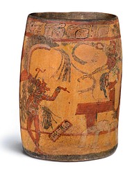 Cylinder Vessel with Musicians and Dancers in a Palace Scene