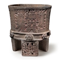 Carved Vessel with Avian Dancers