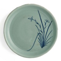 One from a Set of Dishes with Orchid Designs