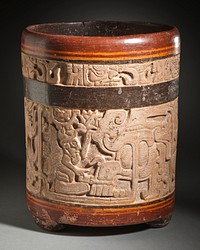 Vessel with Water Lily Serpent and Underworld Imagery