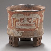 Tripod Vessel with Year-Sign Headdress and Mountain Motif