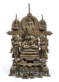 The Buddhist Goddess Shyama Tara (Green Tara) Attended by Sita Tara (White Tara) and Bhrikuti by Kumaradeva