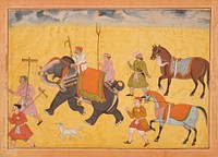 Procession with Elephants and Horses, Folio from a Bhagavata Purana (Ancient Stories of the Lord)