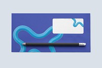 Blue business envelope with design space