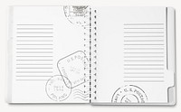Planner journal book pages with design space
