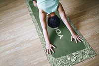 Green yoga mat mockup psd