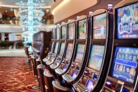 Slot machines at casino, free public domain CC0 image.