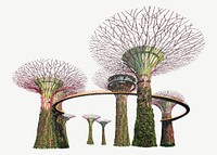 Gardens by the Bay in Singapore collage element psd