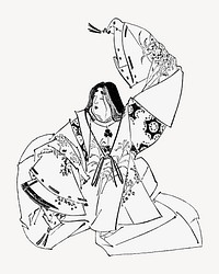 Geisha woman, Japanese illustration. Remixed by rawpixel.