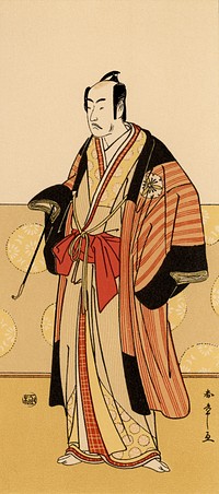 Taikomochi, Japanese man painting by G.A. Audsley-Japanese illustration. Public domain image from our own original 1884 edition of The Ornamental Arts Of Japan. Digitally enhanced by rawpixel.