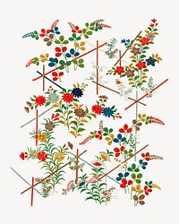 Japanese decorative pattern, vintage painting by G.A. Audsley-Japanese illustration. Remixed by rawpixel.