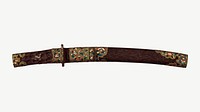 Japanese sword, vintage decoration by G.A. Audsley-Japanese sculpture psd. Remixed by rawpixel.