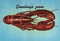 Greetings from (1930–1945) chromolithograph.  Original public domain image from Digital Commonwealth. Digitally enhanced by rawpixel.