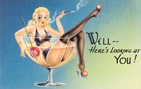 Well - here's looking at you! (1930–1945) chromolithograph.  Original public domain image from Digital Commonwealth. Digitally enhanced by rawpixel.