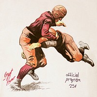 Official Souvenir Football Program for the Fordham versus Pitt game at the Polo Grounds in New York City (1935) chromolithograph. Original public domain image from Wikipedia. Digitally enhanced by rawpixel.