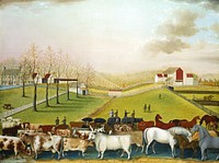 The Cornell Farm (1848) oil painting by Edward Hicks. Original public domain image from Wikipedia. Digitally enhanced by rawpixel.