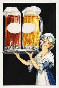 La Lorraine, European Beer Museum - beer advertising poster (2012) chromolithograph by AlfvanBeem. Original public domain image from Wikipedia. Digitally enhanced by rawpixel.