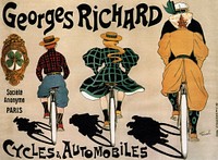 Poster for Georges Richard (1896) chromolithograph by Fernand Fernel. Original public domain image from Wikipedia. Digitally enhanced by rawpixel.