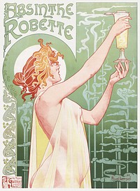 Privat Livemont (1896) chromolithograph by Absinthe Robette. Original public domain image from Wikipedia. Digitally enhanced by rawpixel.