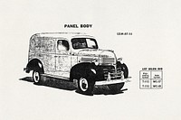 Dodge T-112 WC-37, WC-49 Panel Body (USM-BT-14) (1943) drawing by Ordnance Department, United States Army Service Forces. Original public domain image from Wikipedia. Digitally enhanced by rawpixel.