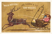 Jas. S. Kirk & Co. Soap Makers, Chicago. "White Russian" (1870–1900), vintage soap advertisement. Original public domain image from Digital Commonwealth.  Digitally enhanced by rawpixel.