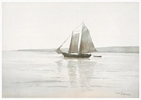 Prang's progressive studies in water-color painting, Part II (1890), vintage sailboat illustration by Will S. Robinson. Original public domain image from the Library of Congress.  Digitally enhanced by rawpixel.