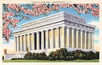 Lincoln Memorial, Washington, D. C. (1930&ndash;1945) chromolithograph art. Original public domain image from Digital Commonwealth. Digitally enhanced by rawpixel.