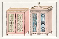 Designs for Two Cabinets (1805) watercolor art. Original public domain image from The Smithsonian Institution. Digitally enhanced by rawpixel.