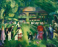 Tennis at Newport (1920) oil painting art by George Bellows. Original public domain image from Wikimedia Commons. Digitally enhanced by rawpixel.