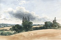 Essex Landscape (1798–1865) watercolor art by Thomas Churchyard. Original public domain image from Yale Center for British Art. Digitally enhanced by rawpixel.