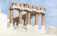 The East End and South Side of the Parthenon (1813) architecture watercolor art by John Foster. Original public domain image from Yale Center for British Art. Digitally enhanced by rawpixel.